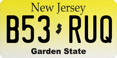 NJ license plate B53RUQ