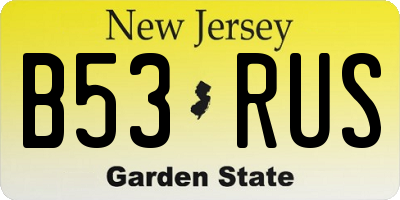 NJ license plate B53RUS
