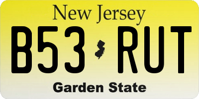 NJ license plate B53RUT