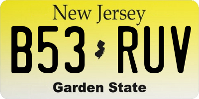 NJ license plate B53RUV