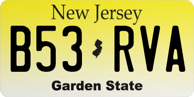 NJ license plate B53RVA