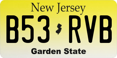 NJ license plate B53RVB