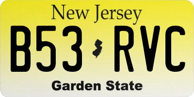 NJ license plate B53RVC