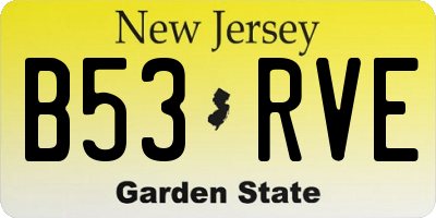 NJ license plate B53RVE