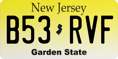 NJ license plate B53RVF