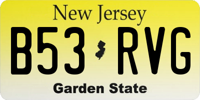 NJ license plate B53RVG