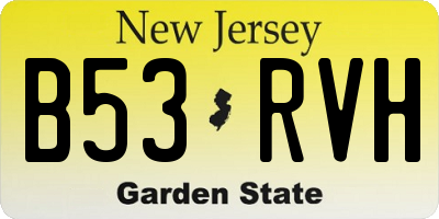 NJ license plate B53RVH