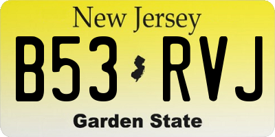 NJ license plate B53RVJ