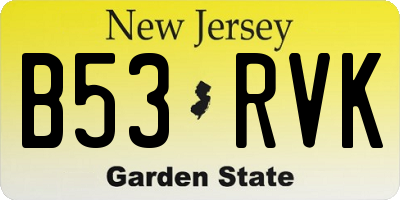 NJ license plate B53RVK