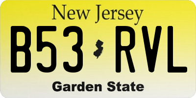 NJ license plate B53RVL