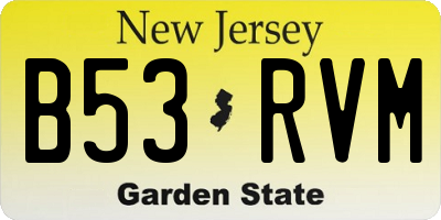 NJ license plate B53RVM