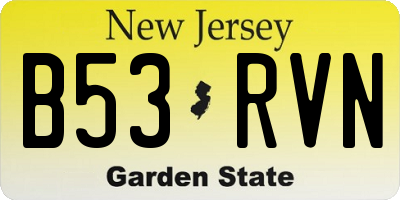NJ license plate B53RVN