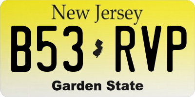 NJ license plate B53RVP
