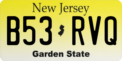 NJ license plate B53RVQ