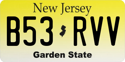 NJ license plate B53RVV