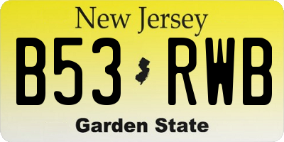 NJ license plate B53RWB