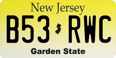 NJ license plate B53RWC