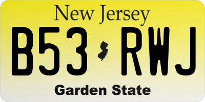 NJ license plate B53RWJ