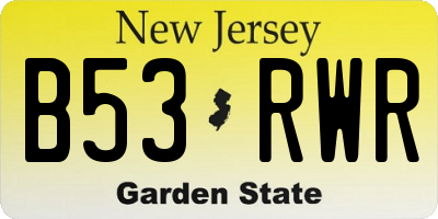 NJ license plate B53RWR