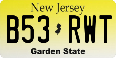 NJ license plate B53RWT
