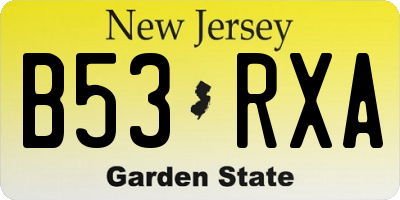 NJ license plate B53RXA