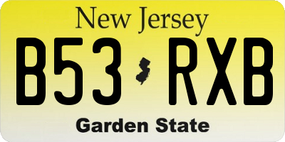 NJ license plate B53RXB