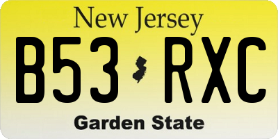 NJ license plate B53RXC