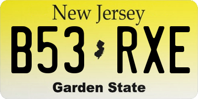 NJ license plate B53RXE