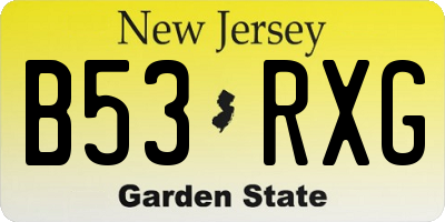 NJ license plate B53RXG