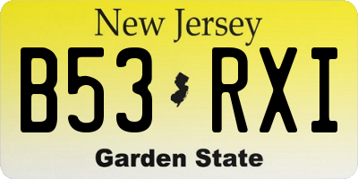 NJ license plate B53RXI