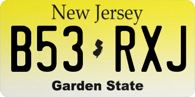 NJ license plate B53RXJ