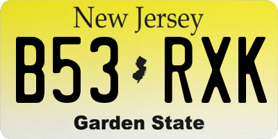 NJ license plate B53RXK