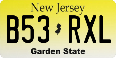NJ license plate B53RXL