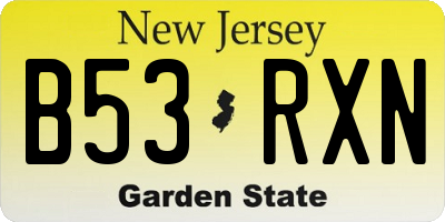 NJ license plate B53RXN
