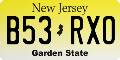 NJ license plate B53RXO