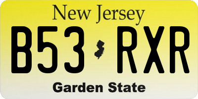NJ license plate B53RXR