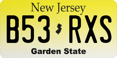 NJ license plate B53RXS