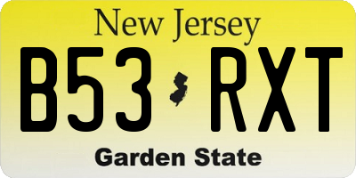 NJ license plate B53RXT