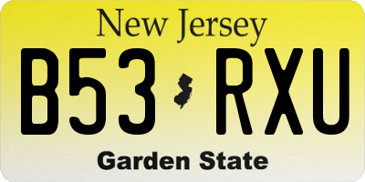 NJ license plate B53RXU