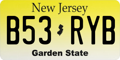 NJ license plate B53RYB