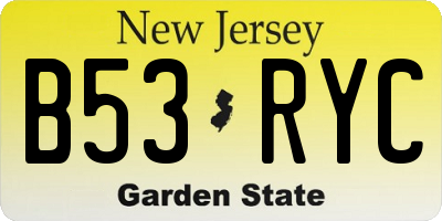 NJ license plate B53RYC