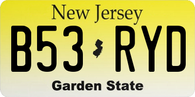NJ license plate B53RYD