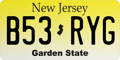 NJ license plate B53RYG