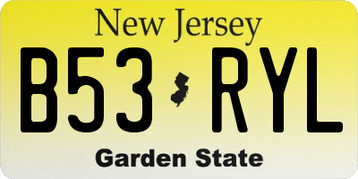 NJ license plate B53RYL