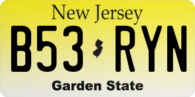 NJ license plate B53RYN
