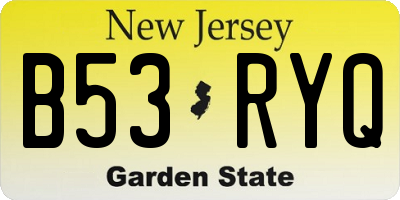 NJ license plate B53RYQ