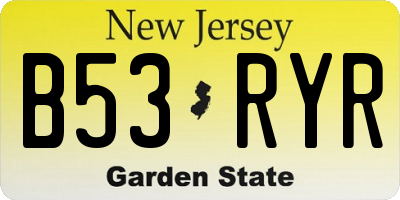 NJ license plate B53RYR