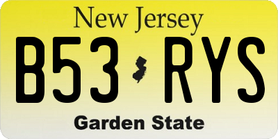 NJ license plate B53RYS