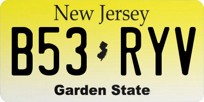 NJ license plate B53RYV
