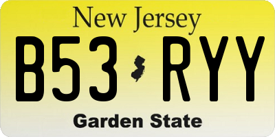 NJ license plate B53RYY